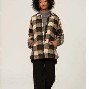 Madewell autumn shirt jacket plaid brown cream neutral